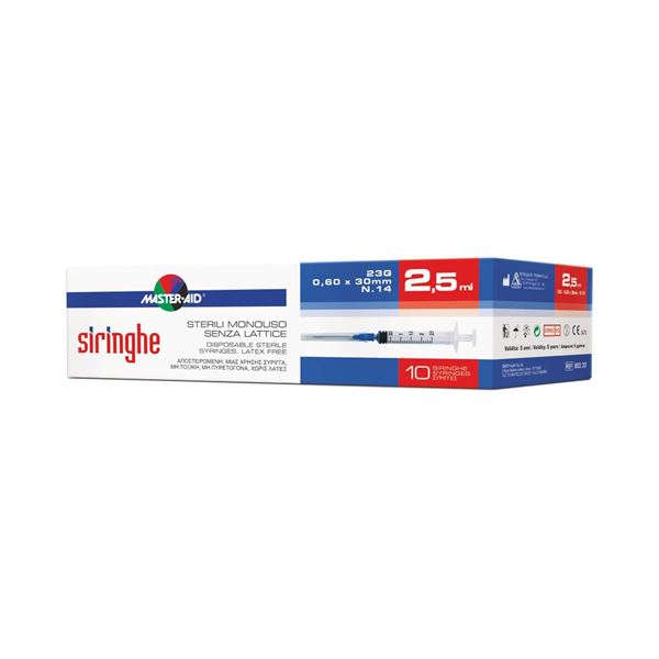 Master-Aid Syringes 2.5ml 23G 0.60x30mm – 10 pieces